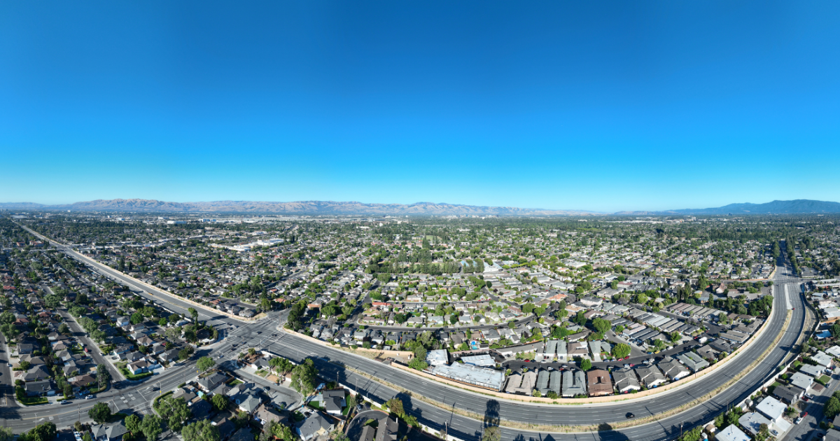 An aerial view of Alamo, part of S&G’s flooring service area.