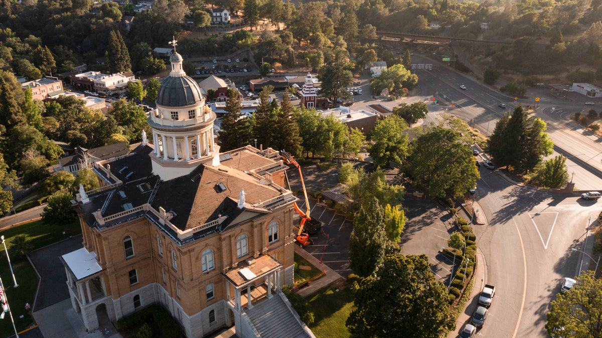 An aerial view of Auburn, part of S&G’s flooring service area.