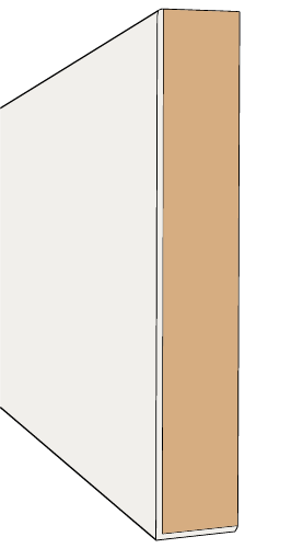 A baseboard trim profile option, style A.