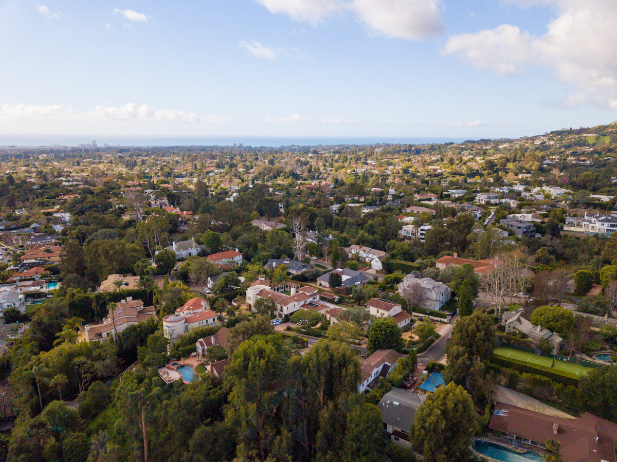 An aerial view of Brentwood, part of S&G’s flooring service area.
