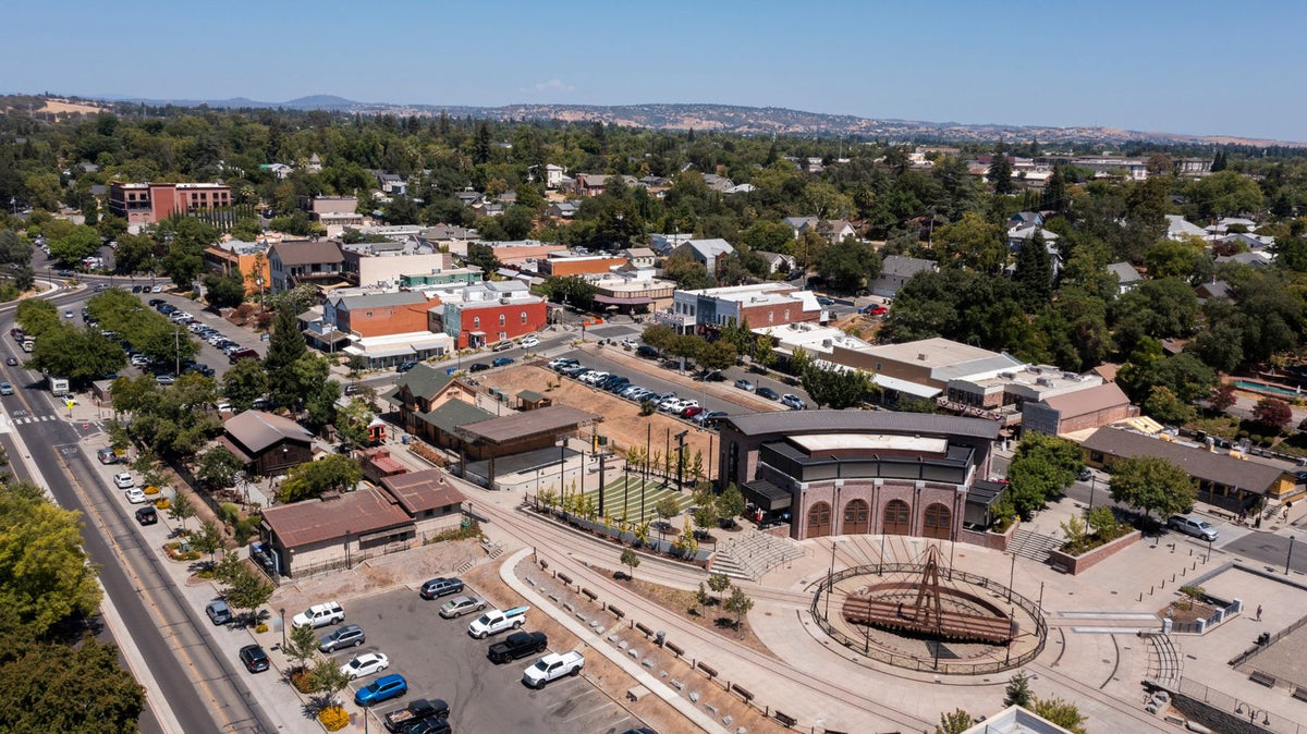 An aerial view of Folsom, part of S&G’s flooring service area.