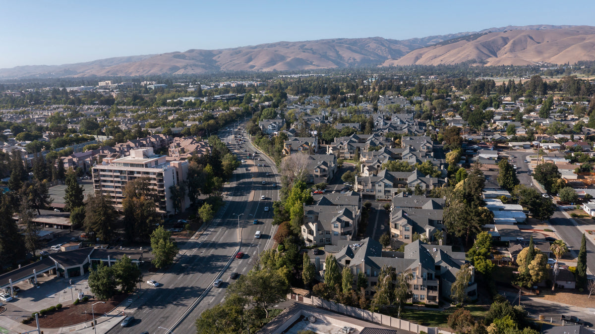 An aerial view of Fremont, part of S&G’s flooring service area.