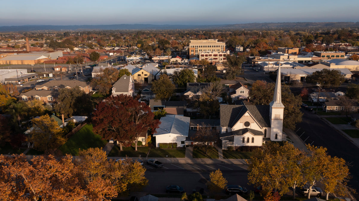 An aerial view of Lincoln, part of S&G’s flooring service area. 