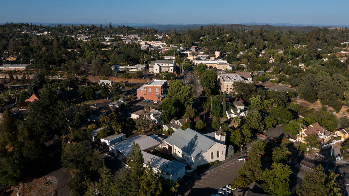 An aerial view of Loomis, part of S&G’s flooring service area.