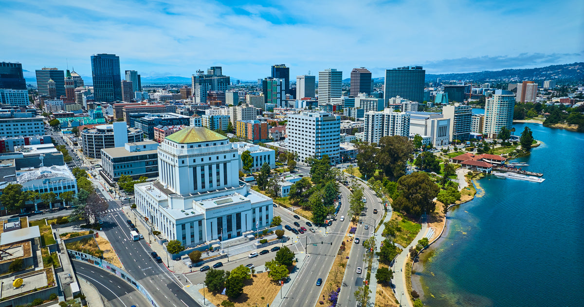 An aerial view of Oakland, part of S&G’s flooring service area.