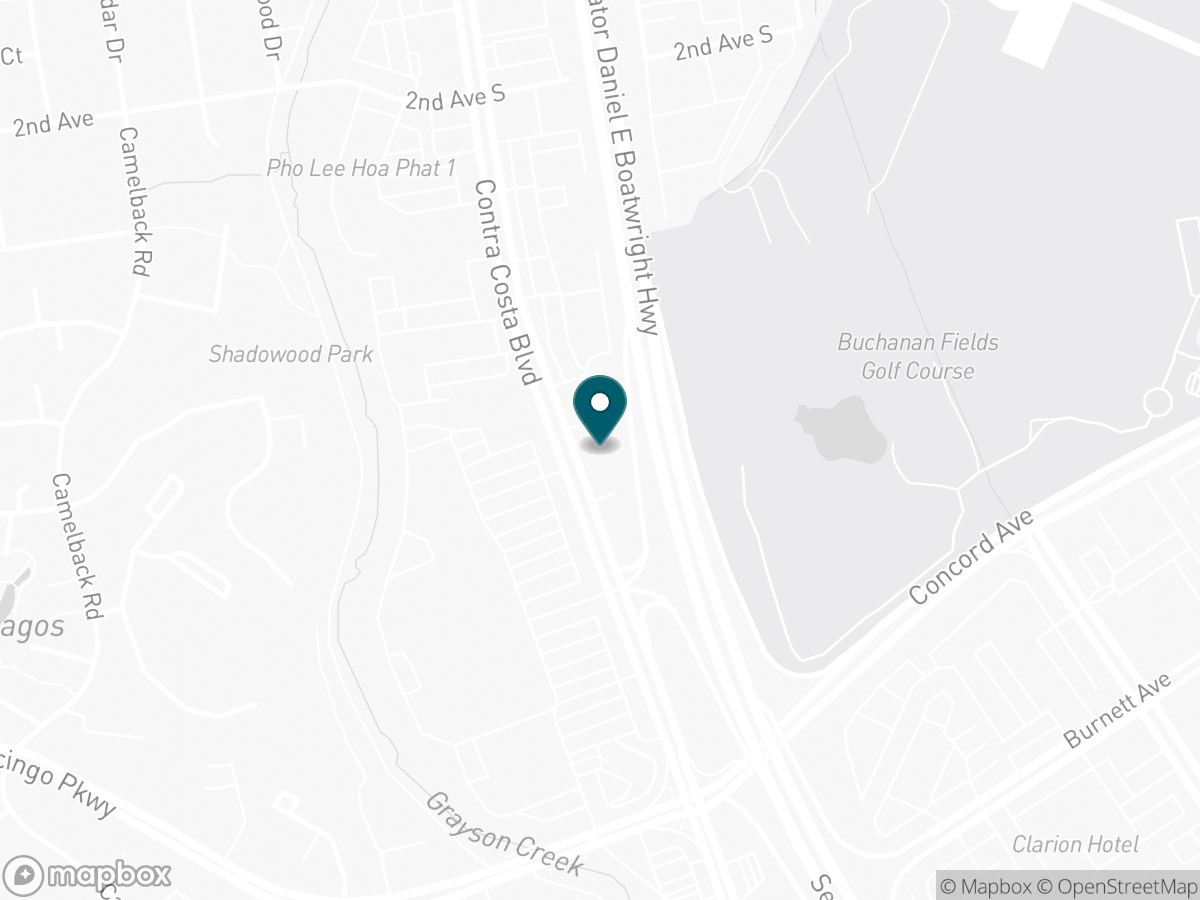 Map with a pin marking the S&G Carpet showroom on Contra Costa Blvd in Pleasant Hill