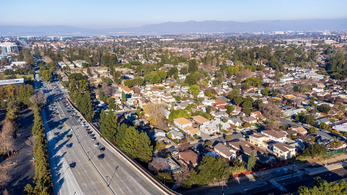 An aerial view of Sunnyvale, part of S&G’s flooring service area.