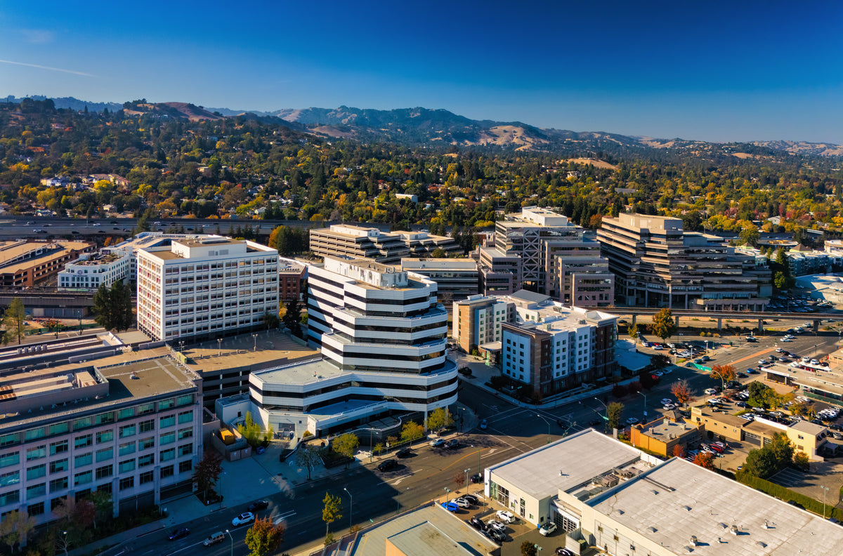 An aerial view of Walnut Creek, part of S&G’s flooring service area.