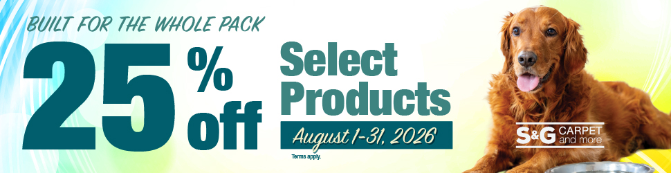 On Sale Flooring for the Whole Pack 25% Off Select Floors