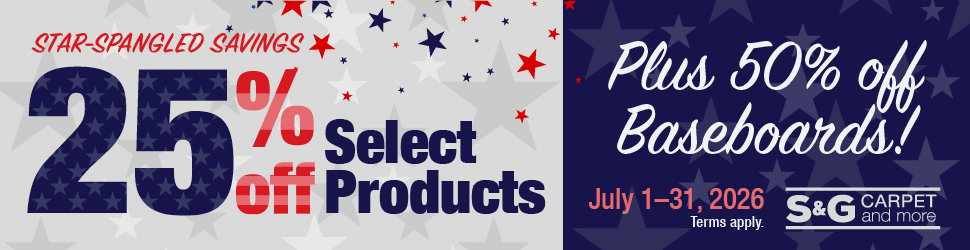 25% Off Select Products Plus 50% off in Stock Baseboards