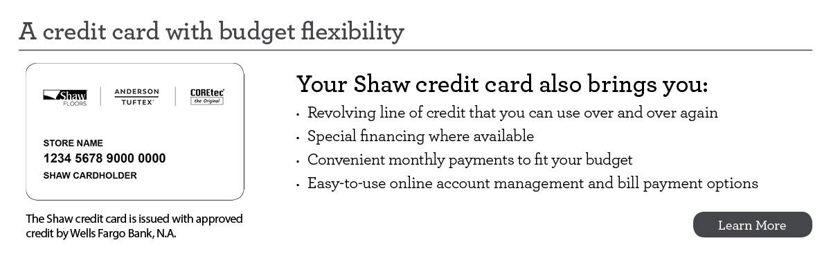 Financing via Wells Fargo